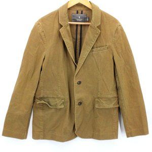 Hawkings McGill Blazer Jacket Mens Brown Button Front Flat Front Cotton Small S